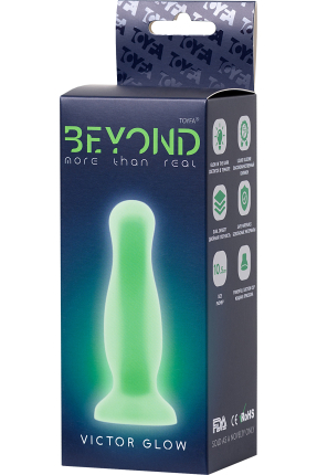 Victor Glow Anal Plug, 10 cm