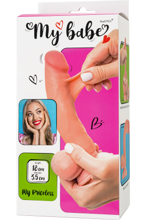 My Babe My Priceless Kıkırdaklı Gerçekçi Dildo – TPE, Ten Rengi, 18 cm