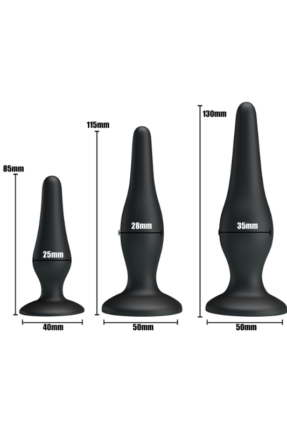 Black Silicone Anal Plug Set