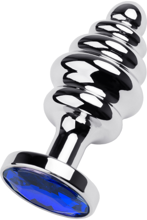 Metal by TOYFA Anal Plug, Metal, silver, blue crystal, 7.2 cm, Ø 4 cm, 130 g