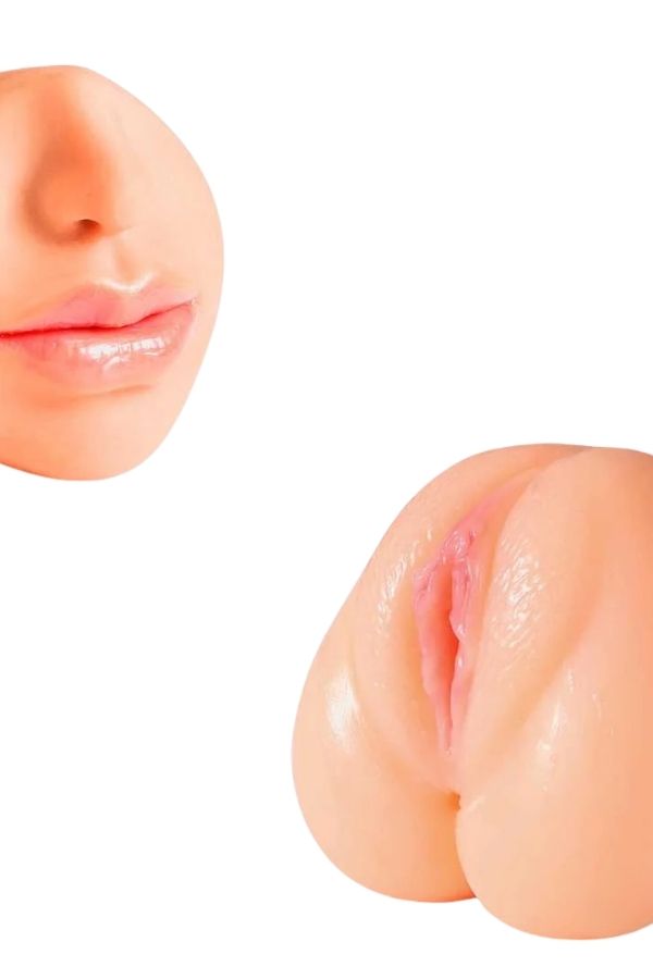 XOXO 3 Girişli Realistik Mastürbatör 550 g – TPE, Açık Ten, Ultra Doğal Doku 2 3 Girişli
