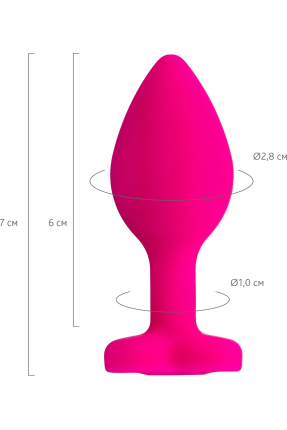 ToDo by Toyfa Diamond Heart Anal Plug, silicone, pink, 7 cm, Ø 2 cm, 18 g