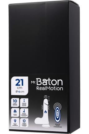 Mr.Baton RealMotion Isıtmalı İleri-Geri Hareketli Şarjlı Realistik Dildo