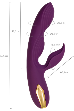 L'Eroina Octar Çift Motorlu Rabbit Vibratör - 24,5 cm